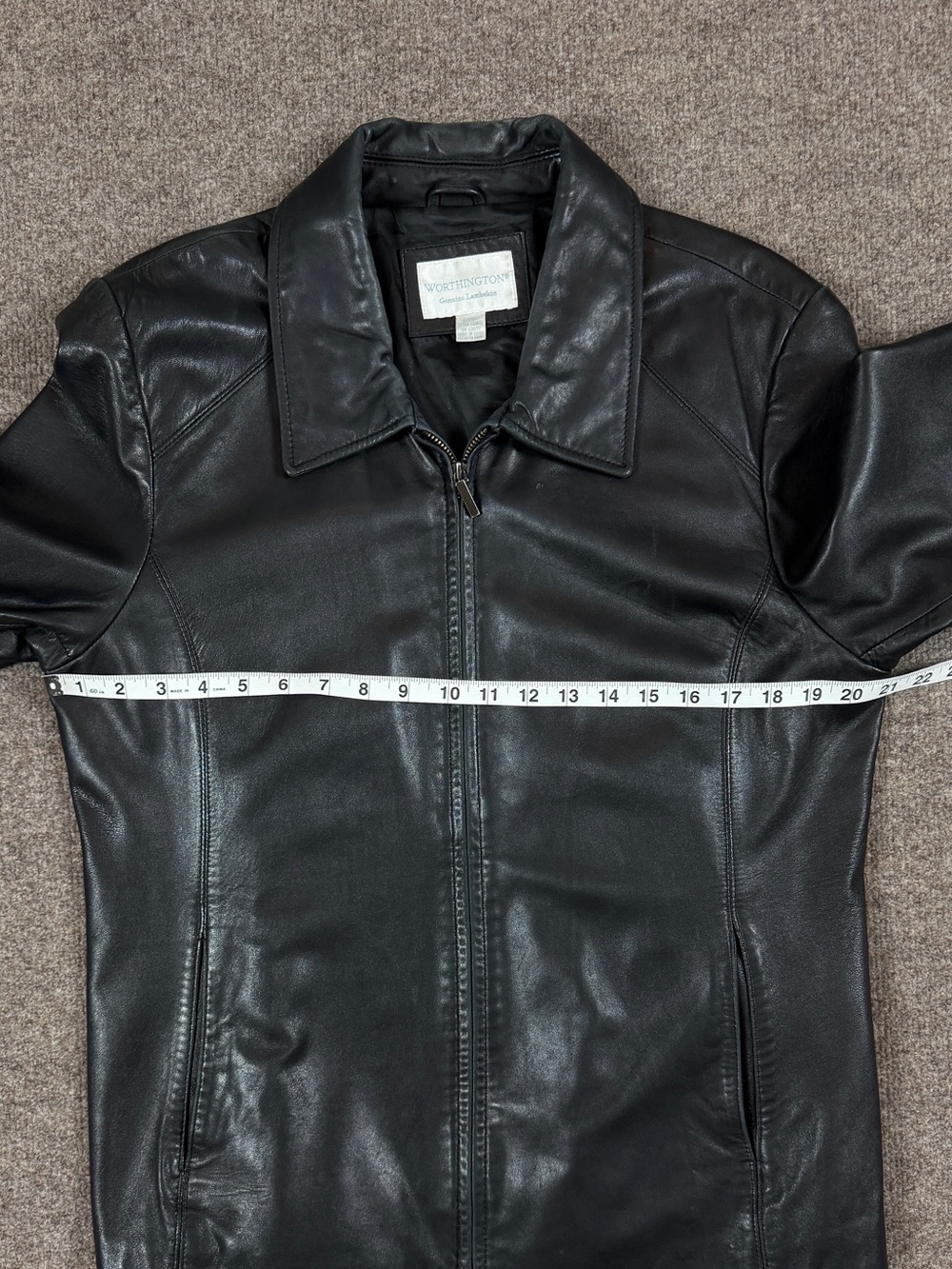 Vintage Worthington Black Lambskin Leather Zip Up Jacket Women’s Size XL 90s Y2K - Picture 10 of 11
